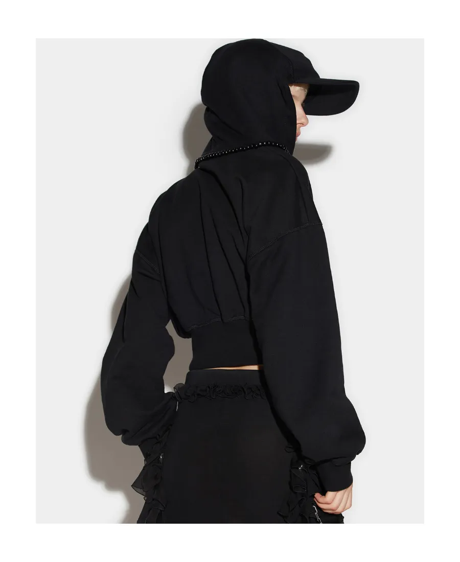 Dsquared2 Logo Printed Cropped Hoodie