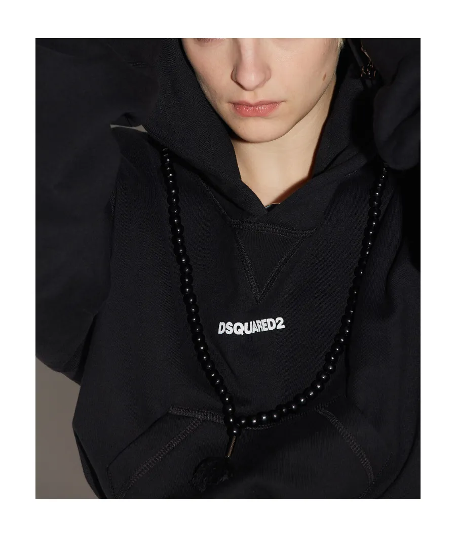 Dsquared2 Logo Printed Cropped Hoodie