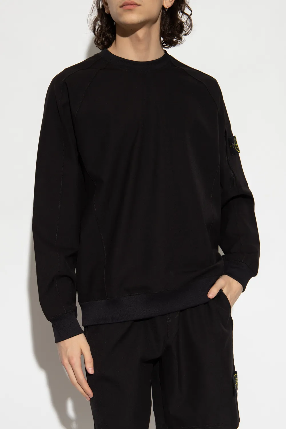 Compass-Motif Long-Sleeved Sweatshirt