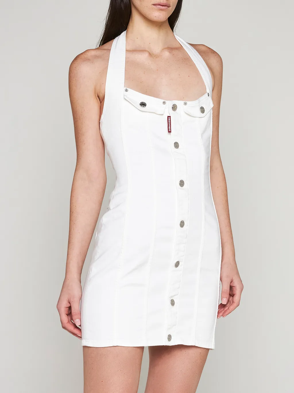 Dsquared2 Simona Halterneck Denim Mini Dress