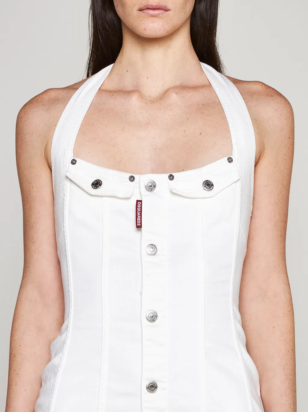 Dsquared2 Simona Halterneck Denim Mini Dress