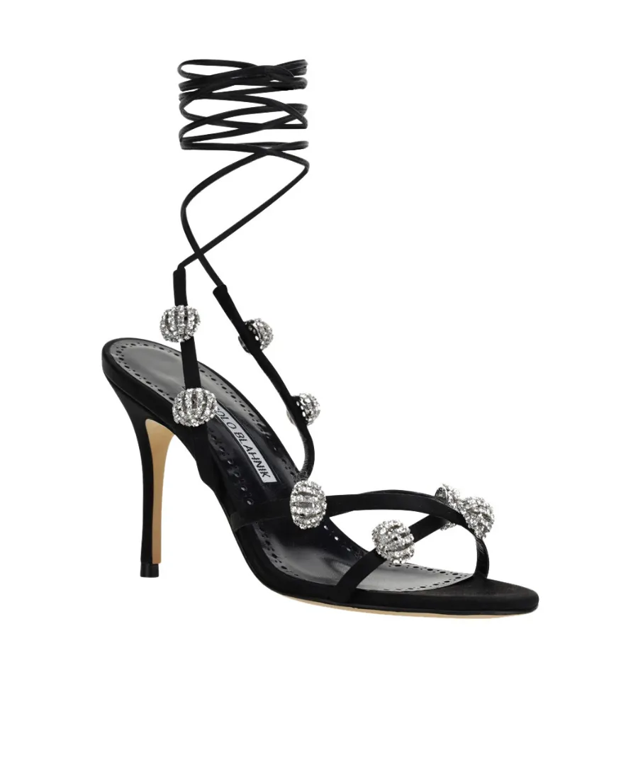 Manolo Blahnik Elsaka Embellished Strappy Sandals