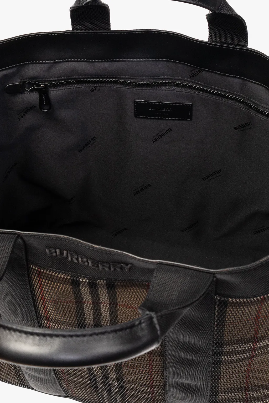 Burberry Checked Mesh Tote Bag