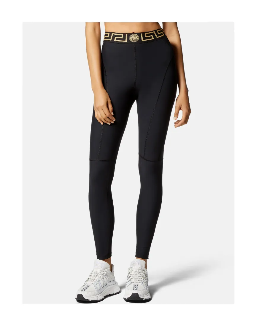 Versace La Greca Printed Waistband Leggings