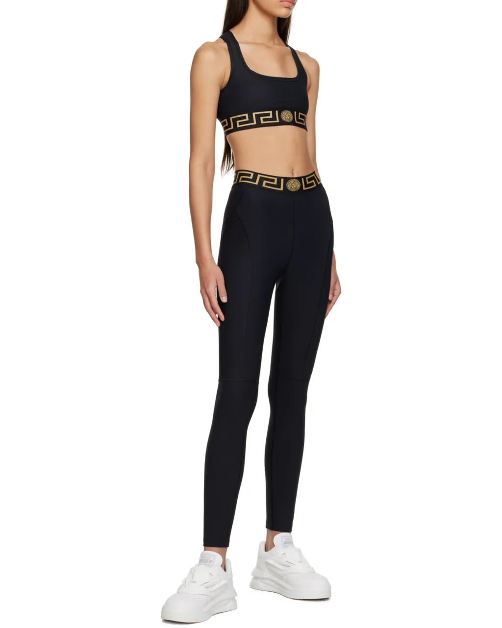 Versace La Greca Printed Waistband Leggings