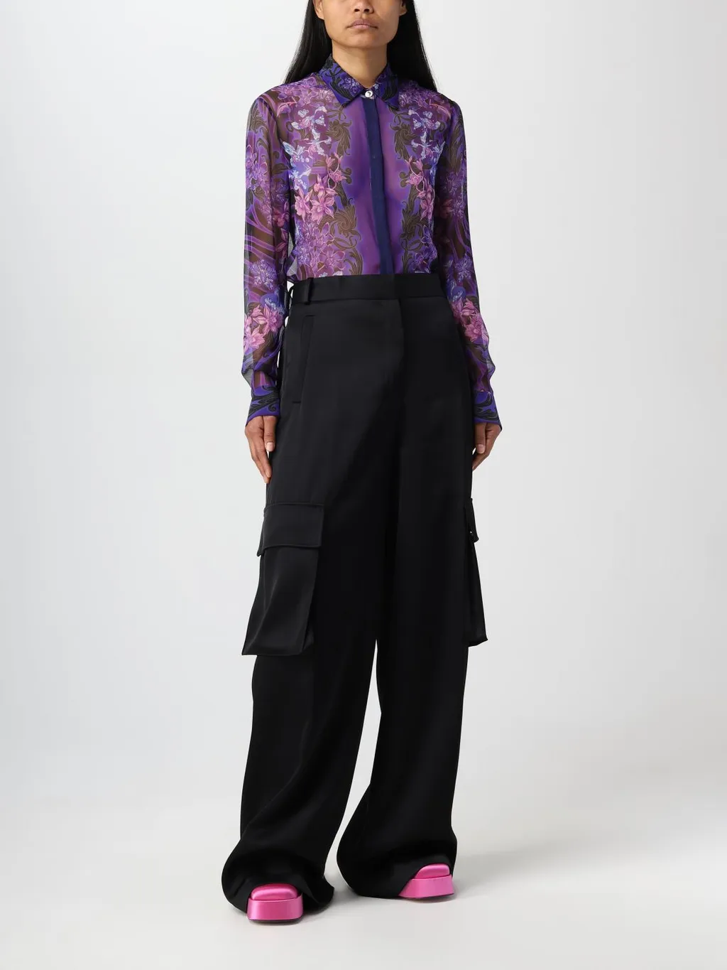 Versace Straight Leg Tailored Pants