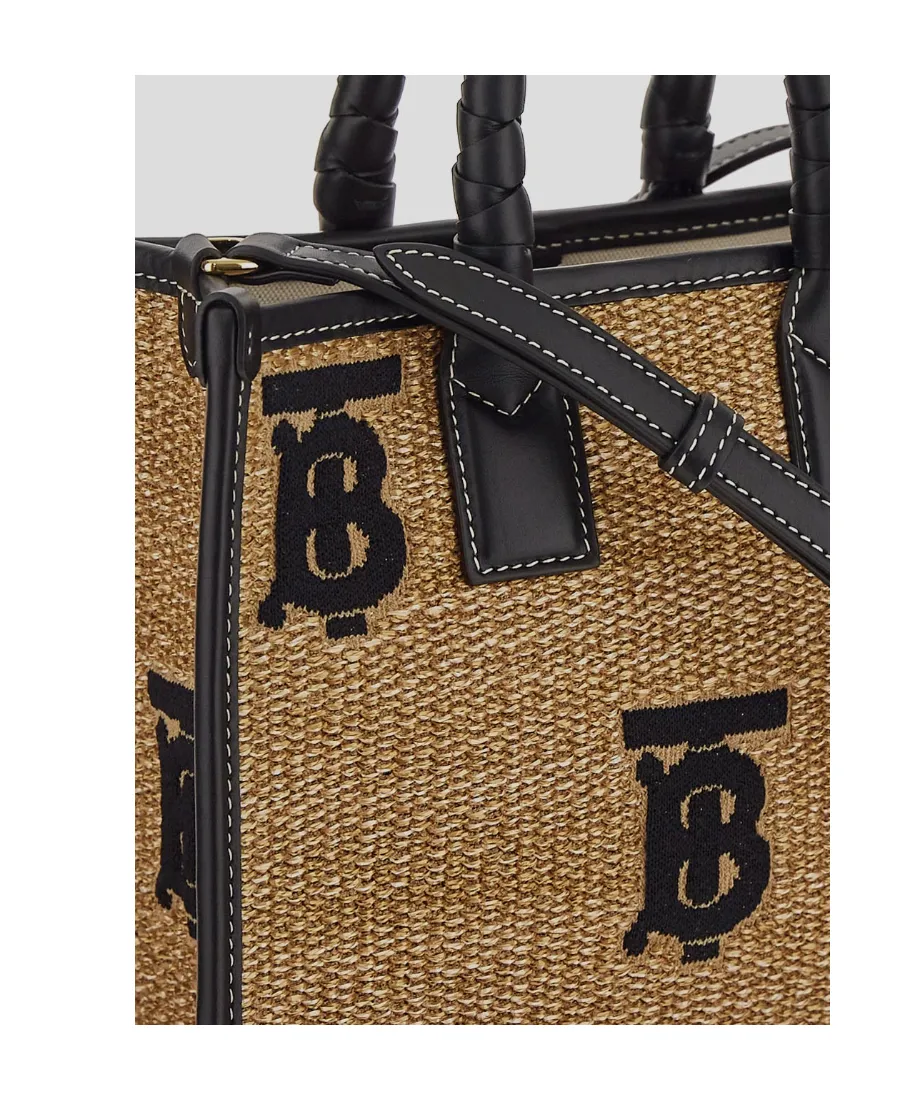 Burberry Monogram Embroidered Mini Freya Tote Bag