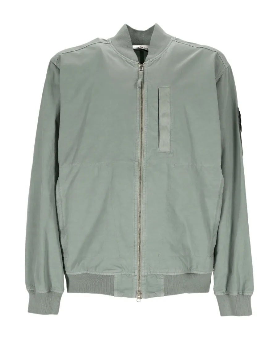 Stone Island Logo-Patch Zipped Bomber Jacket
