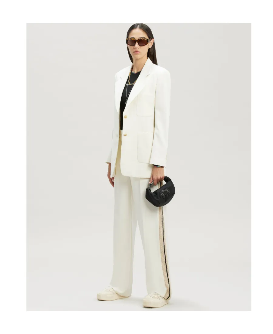 Palm Angels Knitted Tape High Rise Suit Pants