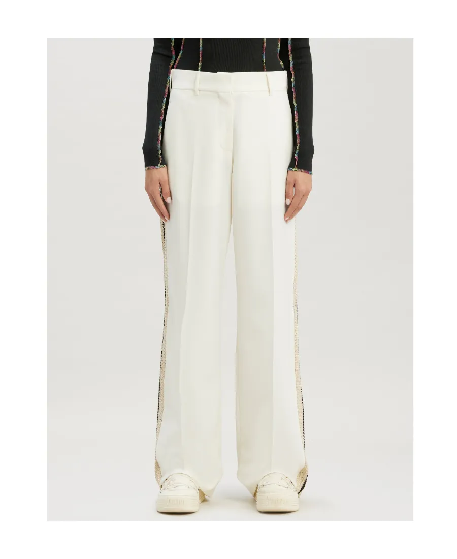 Palm Angels Knitted Tape High Rise Suit Pants