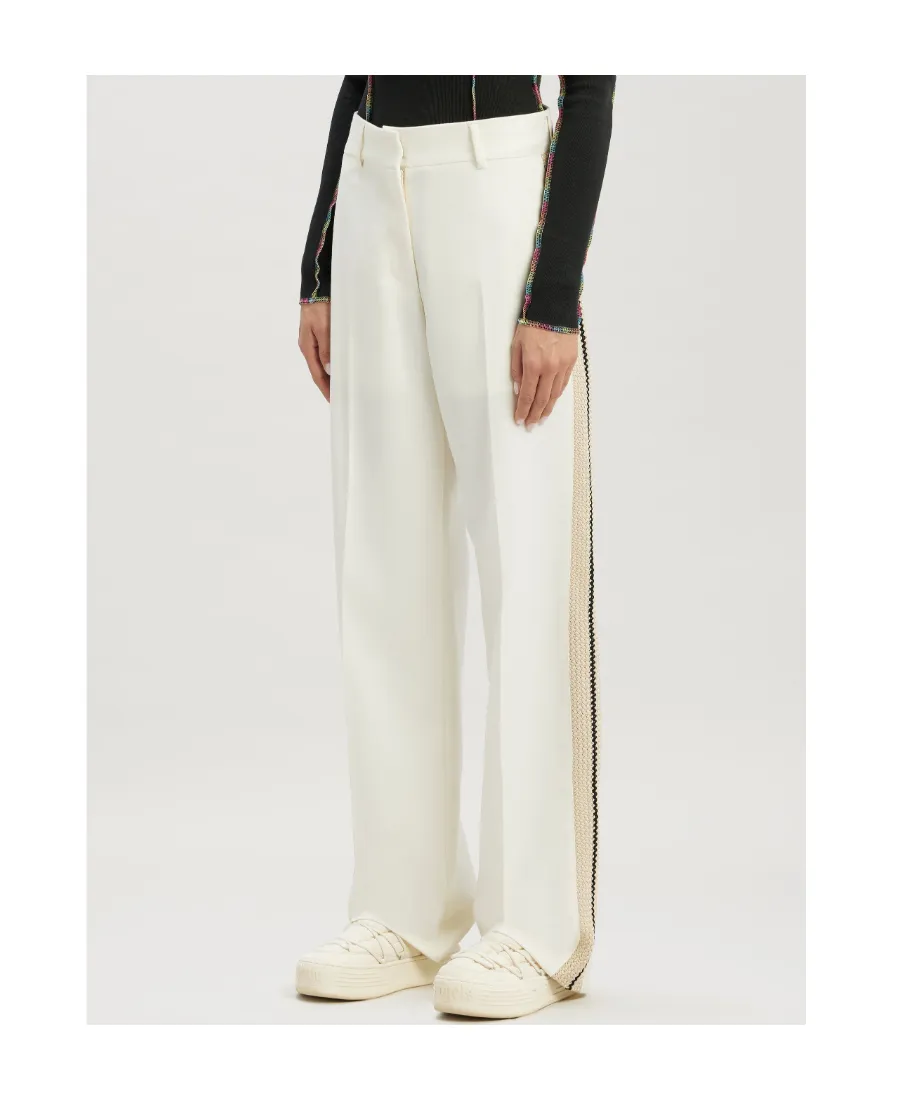 Palm Angels Knitted Tape High Rise Suit Pants