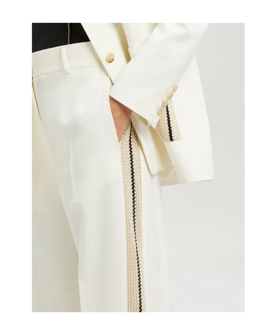 Palm Angels Knitted Tape High Rise Suit Pants