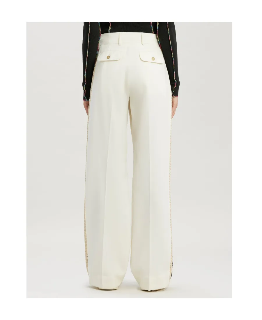 Palm Angels Knitted Tape High Rise Suit Pants