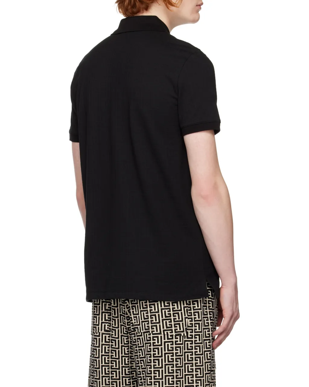 Embossed-Buttons Polo Shirt