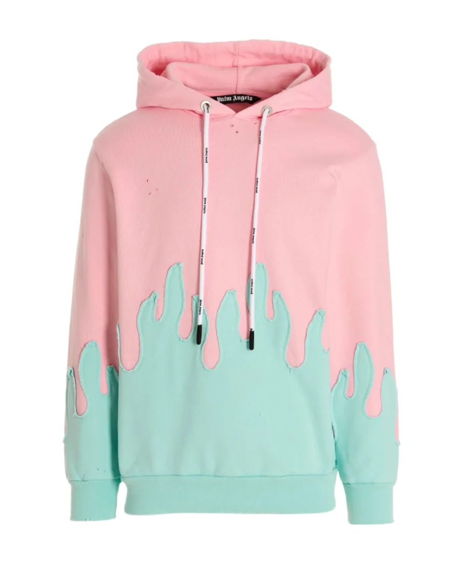 Palm Angels Layered Flames Long-Sleeved Hoodie