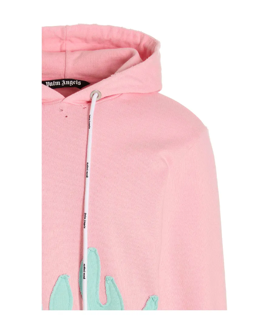 Palm Angels Layered Flames Long-Sleeved Hoodie