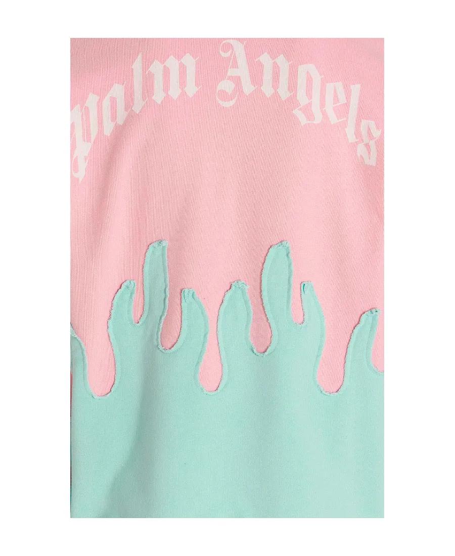 Palm Angels Layered Flames Long-Sleeved Hoodie