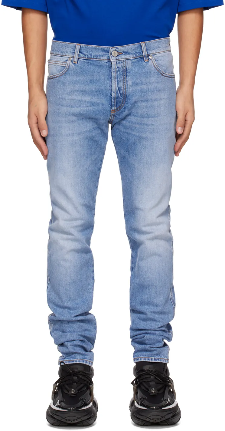 Balmain High-Waist Slim-Fit Jeans