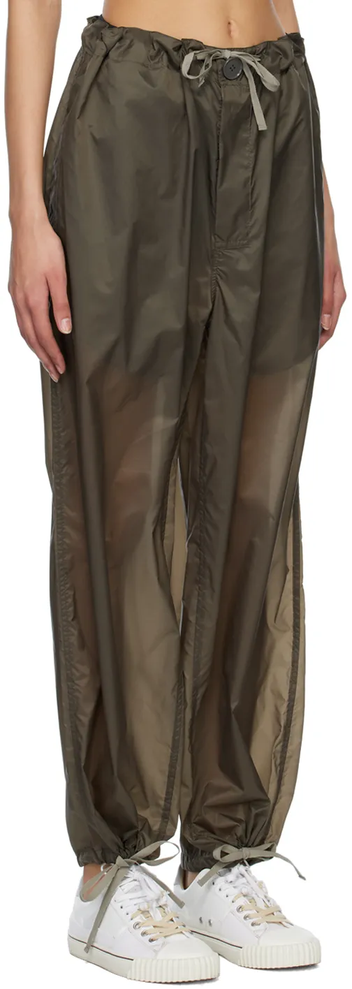 Maison Margiela Four-Stitch Drawstring Draped Trousers