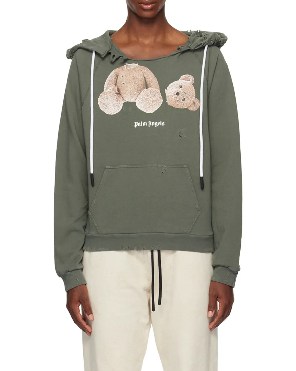 Palm Angels Logo Printed Drawstring Hoodie