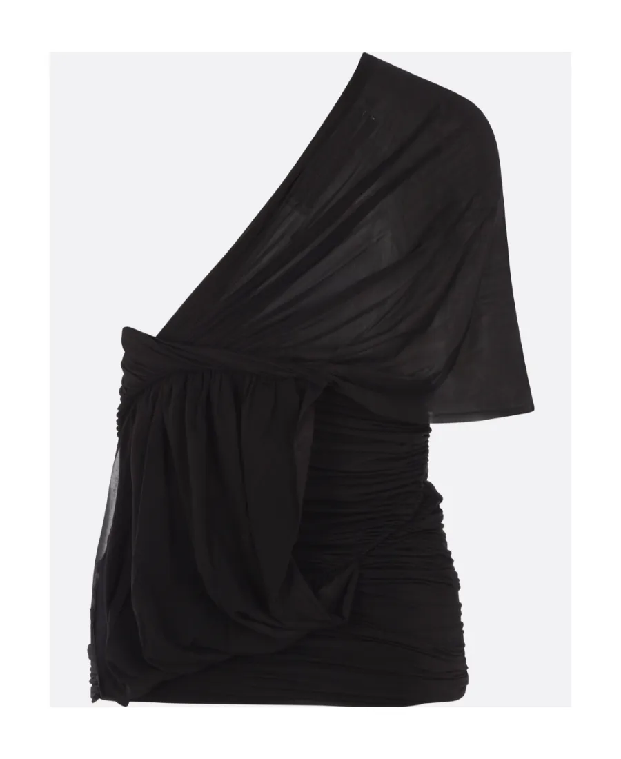 Rick Owens Draped One-Shoulder Mini Dress