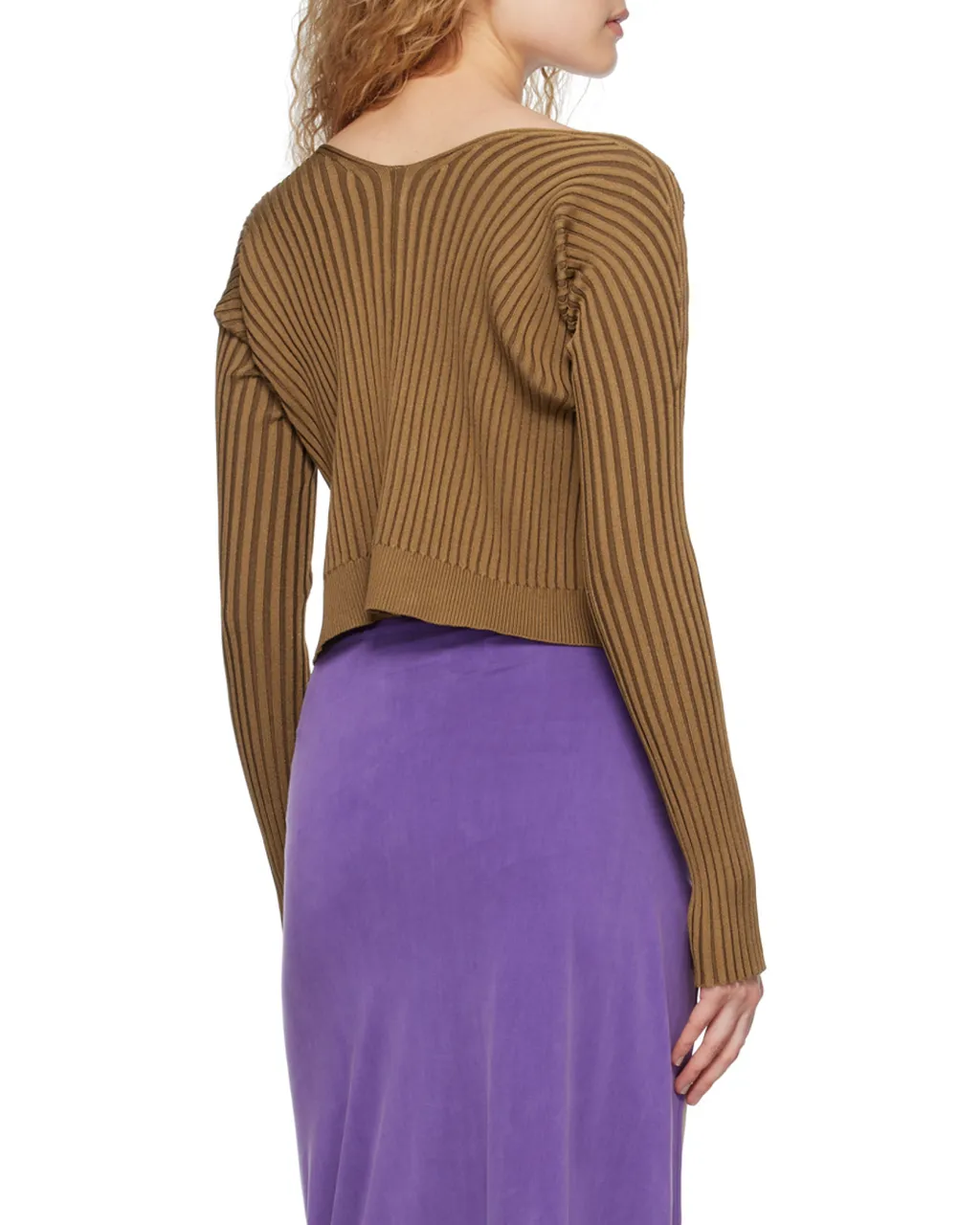 Ribbed-Knit Open-Front Cardigan