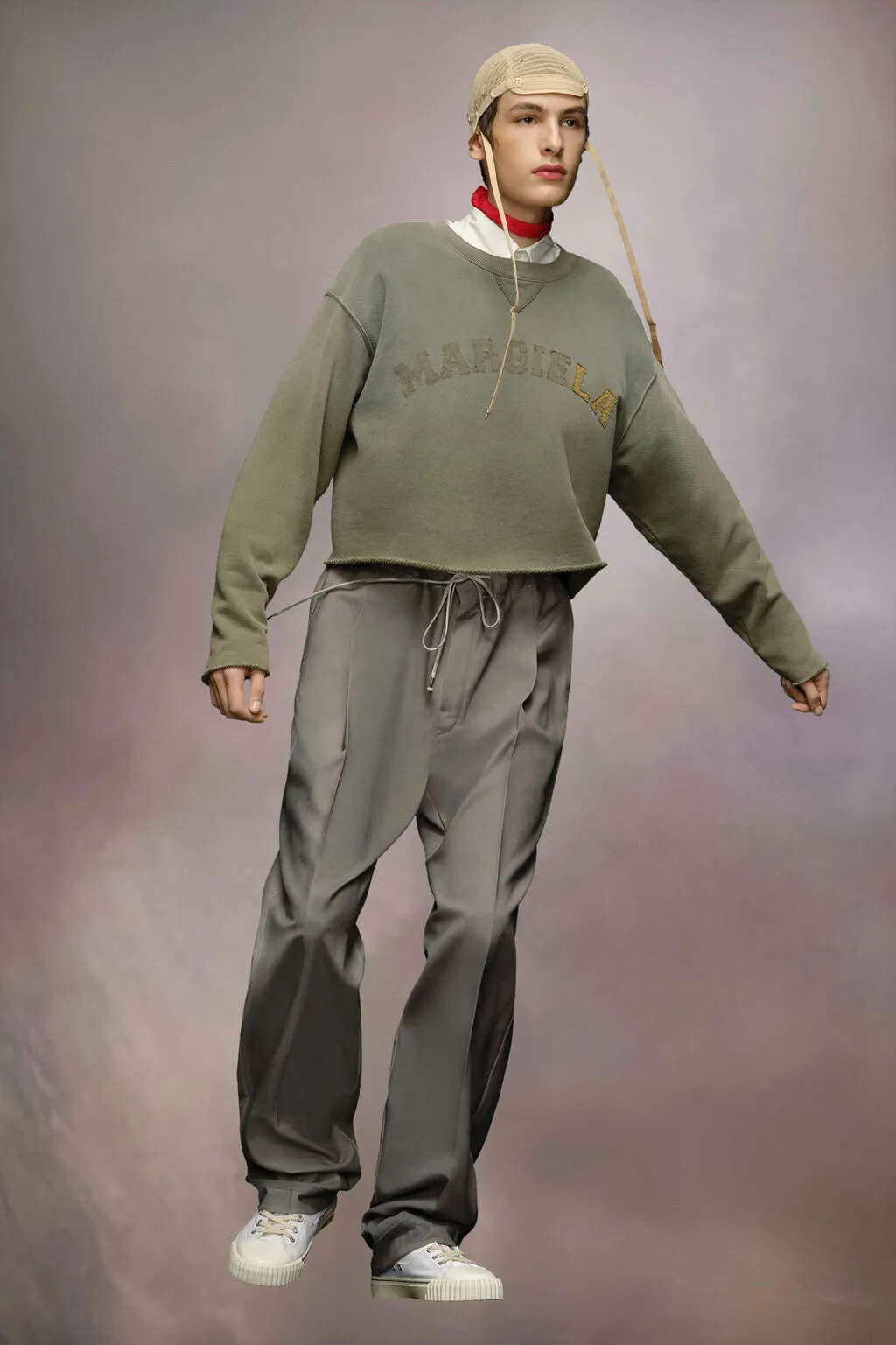 Maison Margiela Logo Patch Cropped Sweatshirt