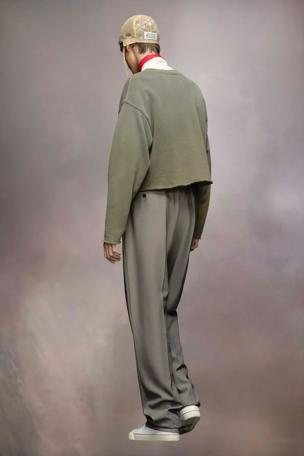 Maison Margiela Logo Patch Cropped Sweatshirt