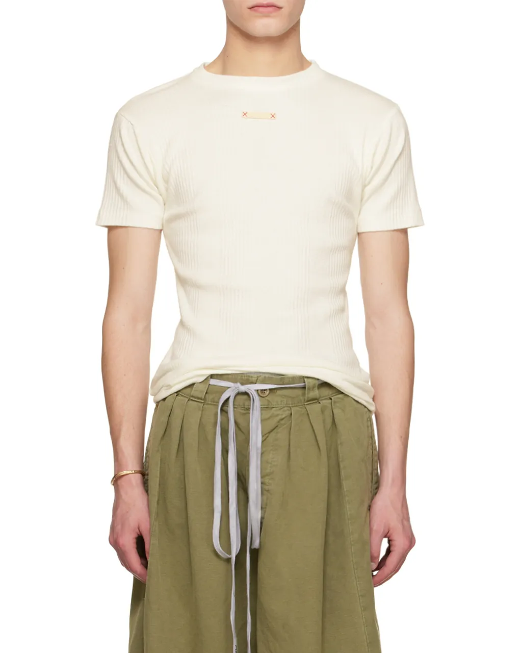 Maison Margiela Logo Patch Knitted T-Shirt