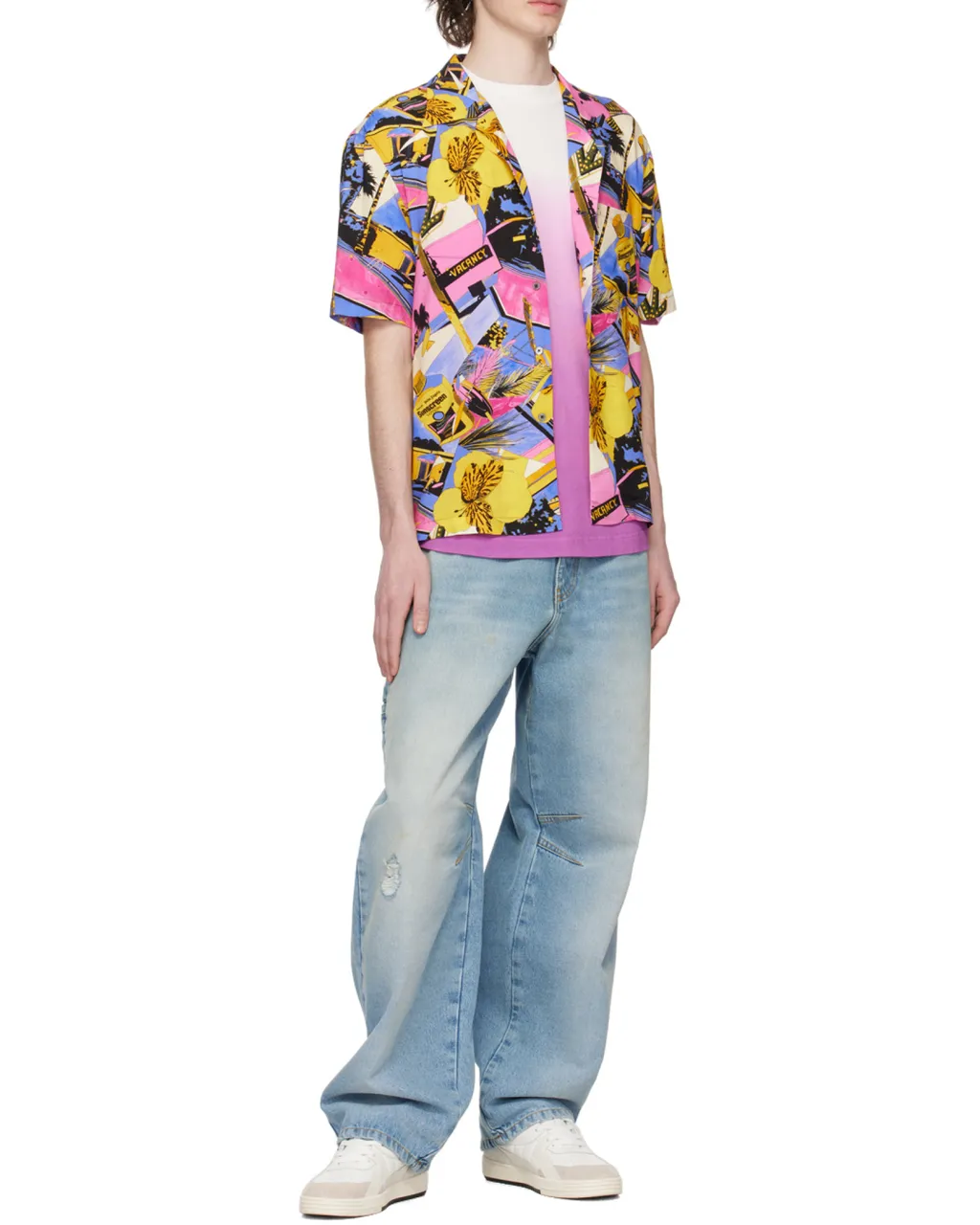 Palm Angels Two-Tone Crewneck T-Shirt
