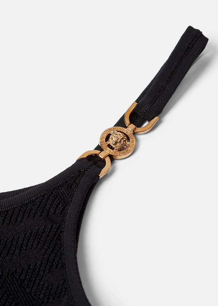 Versace Medusa Plaque Cropped Knitted Top