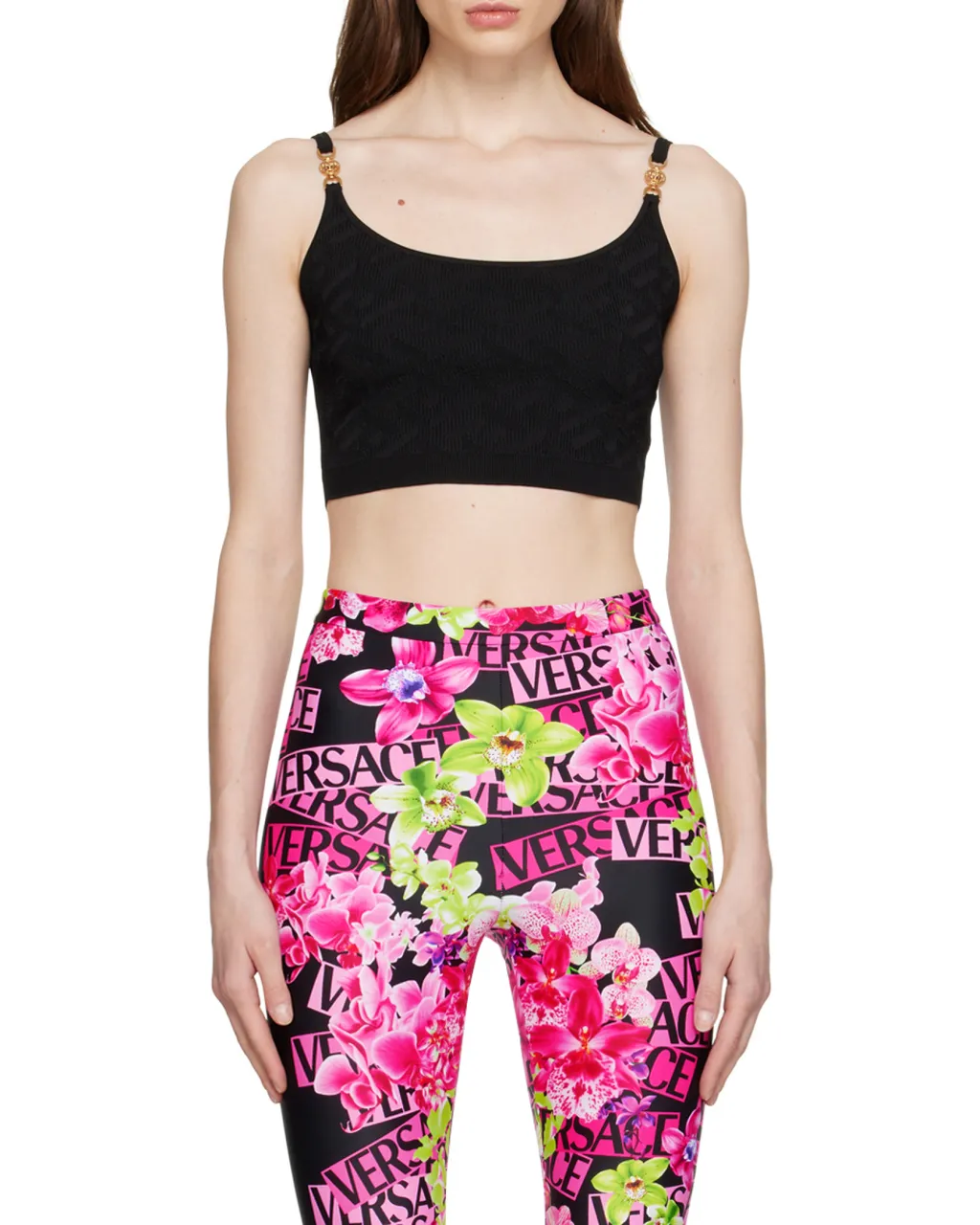 Versace Medusa Plaque Cropped Knitted Top