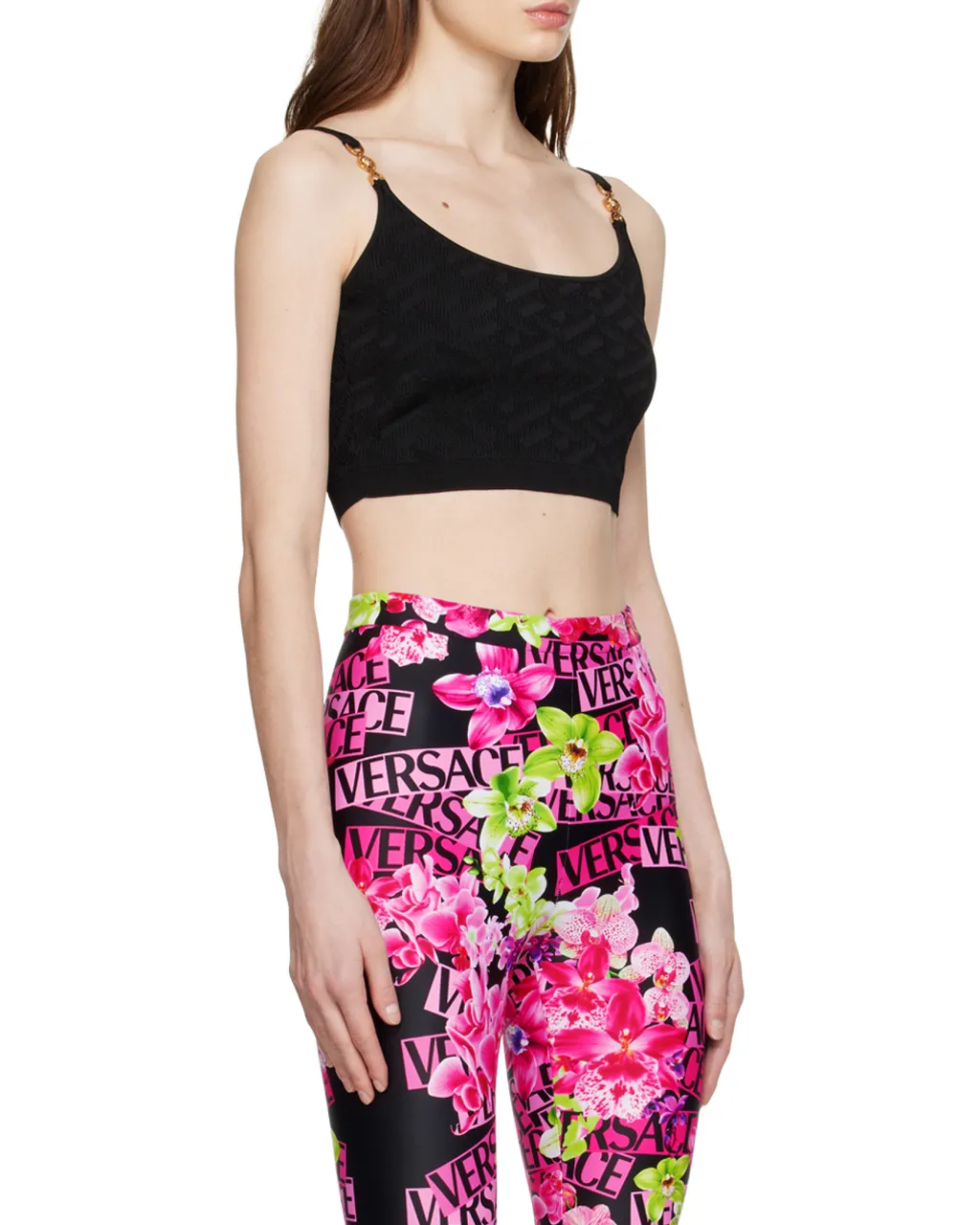 Versace Medusa Plaque Cropped Knitted Top