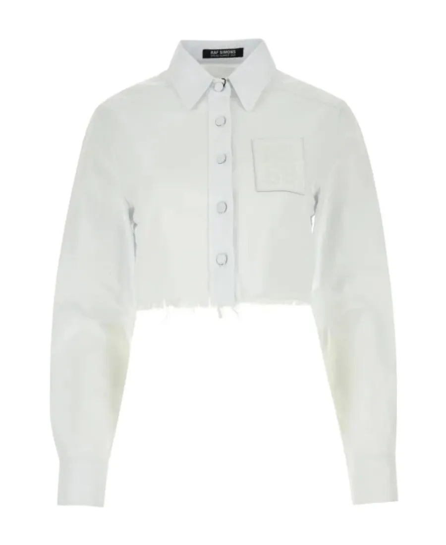 Raf Simons Frayed Hem Cropped Shirt