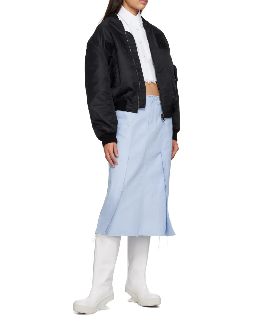 Raf Simons Frayed Hem Cropped Shirt