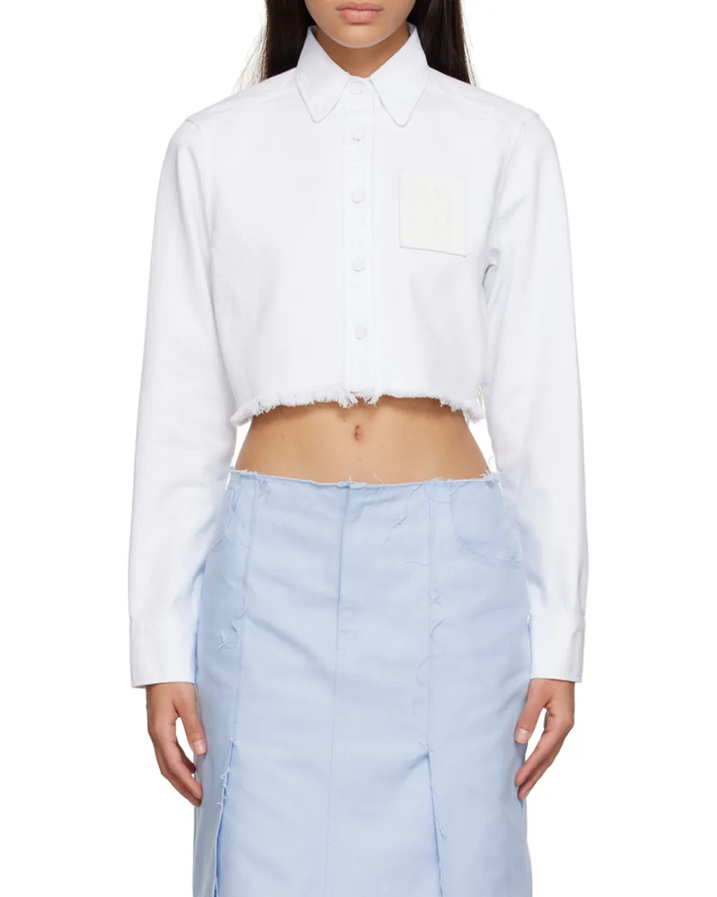 Raf Simons Frayed Hem Cropped Shirt