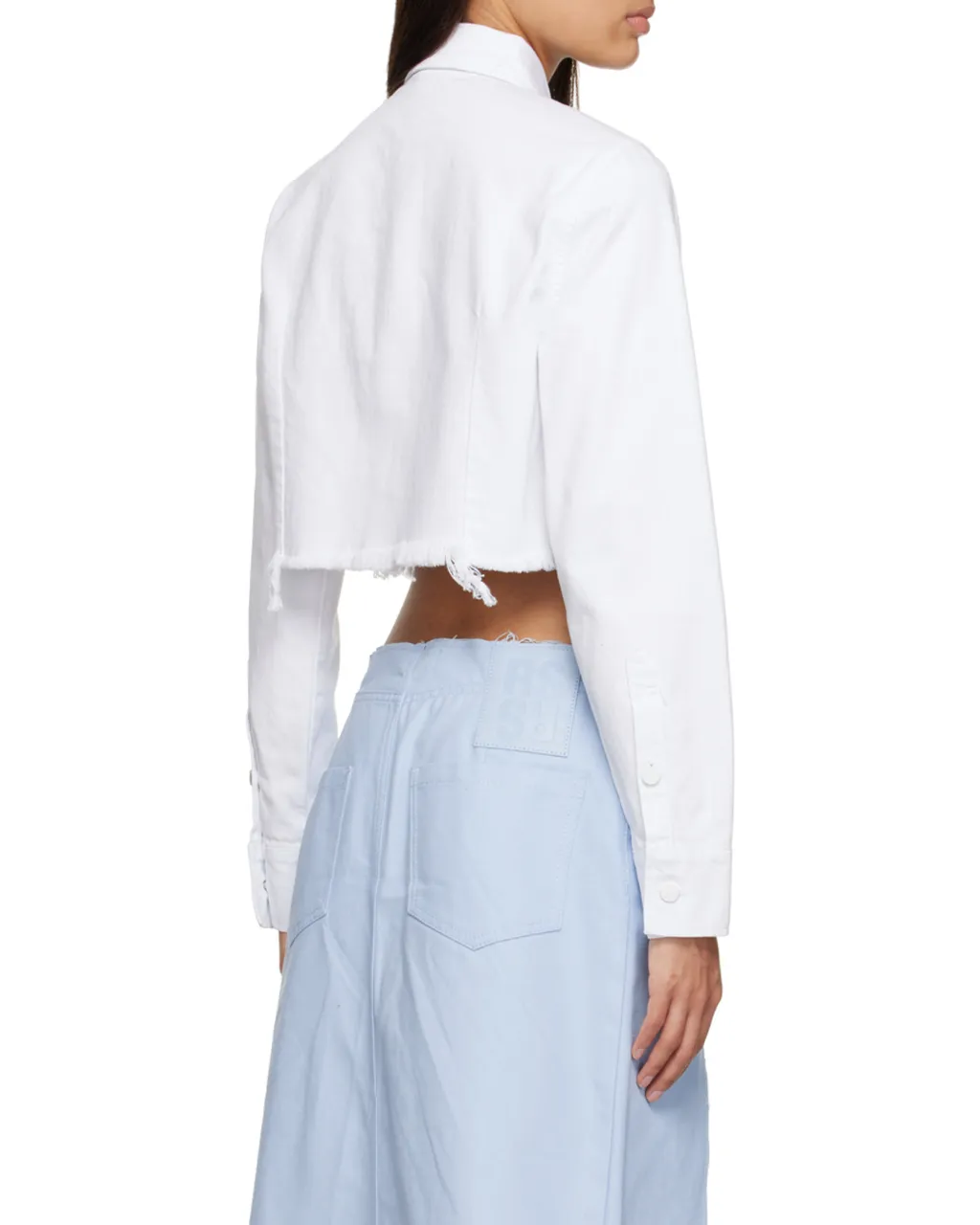 Raf Simons Frayed Hem Cropped Shirt