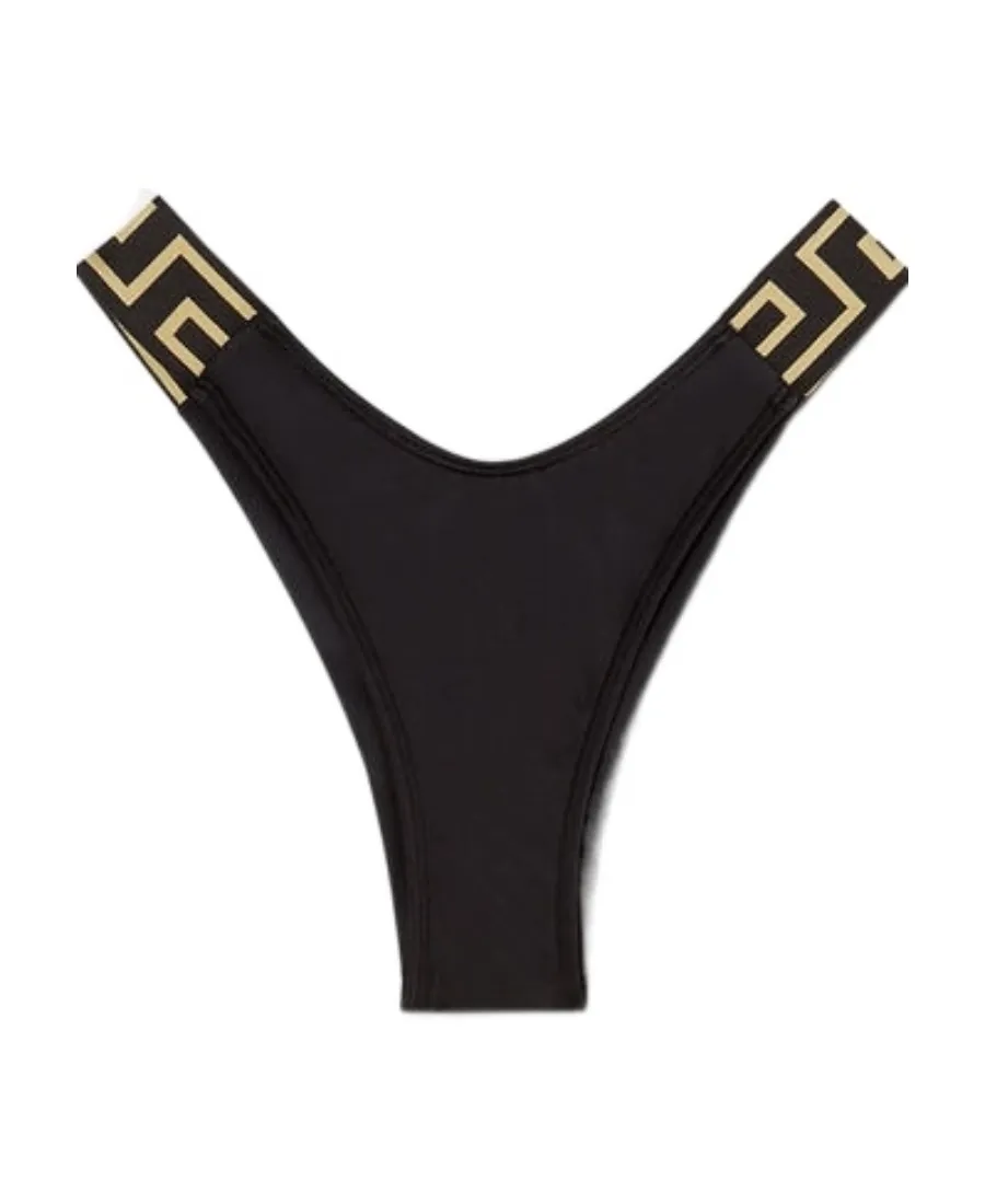 Versace Greca-Pattern Printed Thong Bikini Bottoms