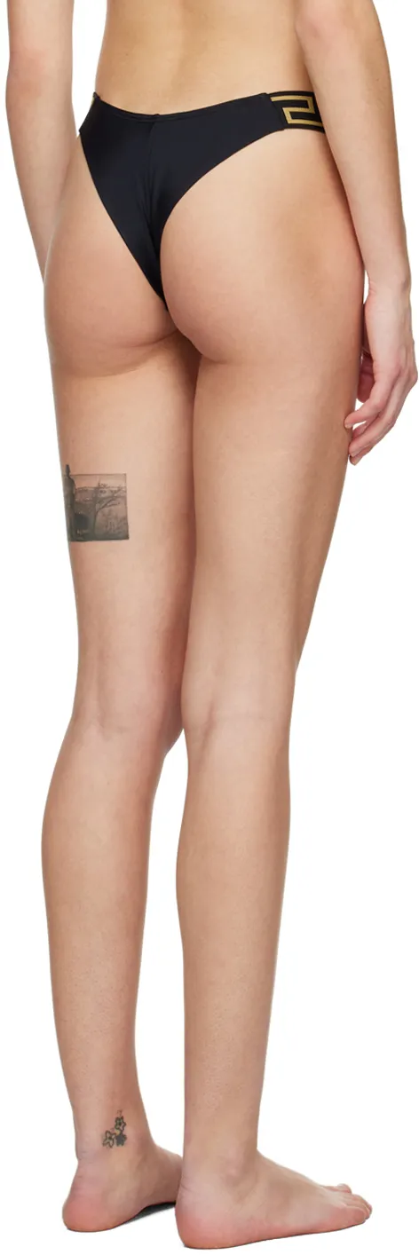Versace Greca-Pattern Printed Thong Bikini Bottoms