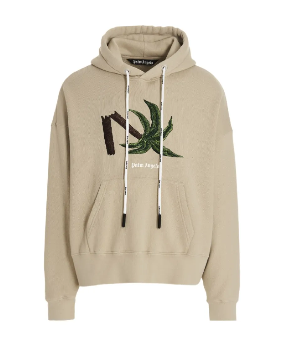 Palm Angels Palm Embroidered Drawstring Hoodie