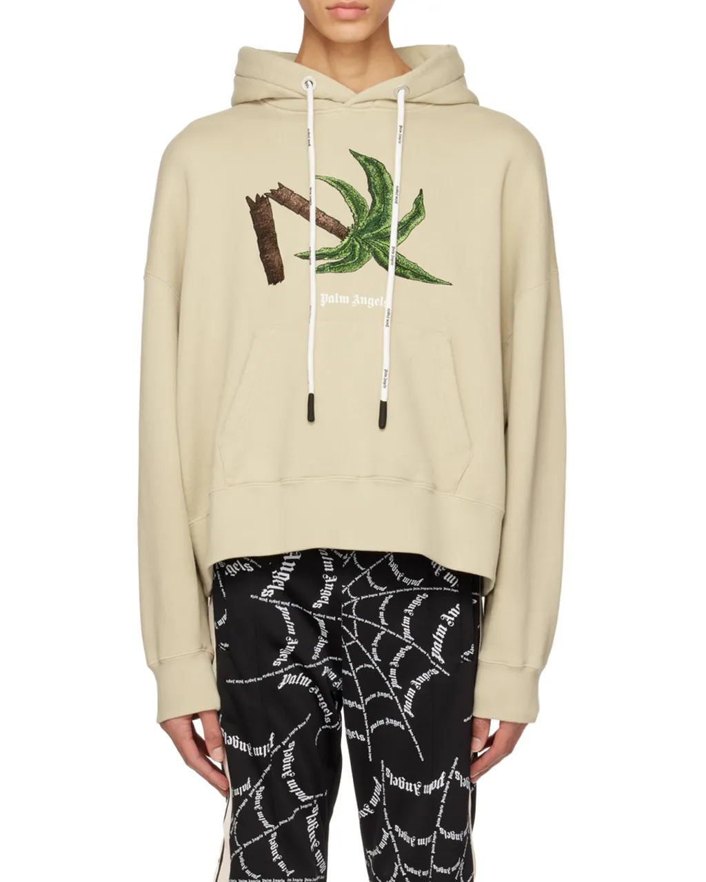 Palm Angels Palm Embroidered Drawstring Hoodie