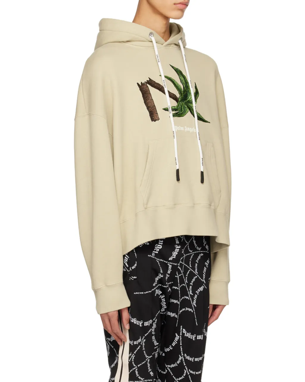 Palm Angels Palm Embroidered Drawstring Hoodie