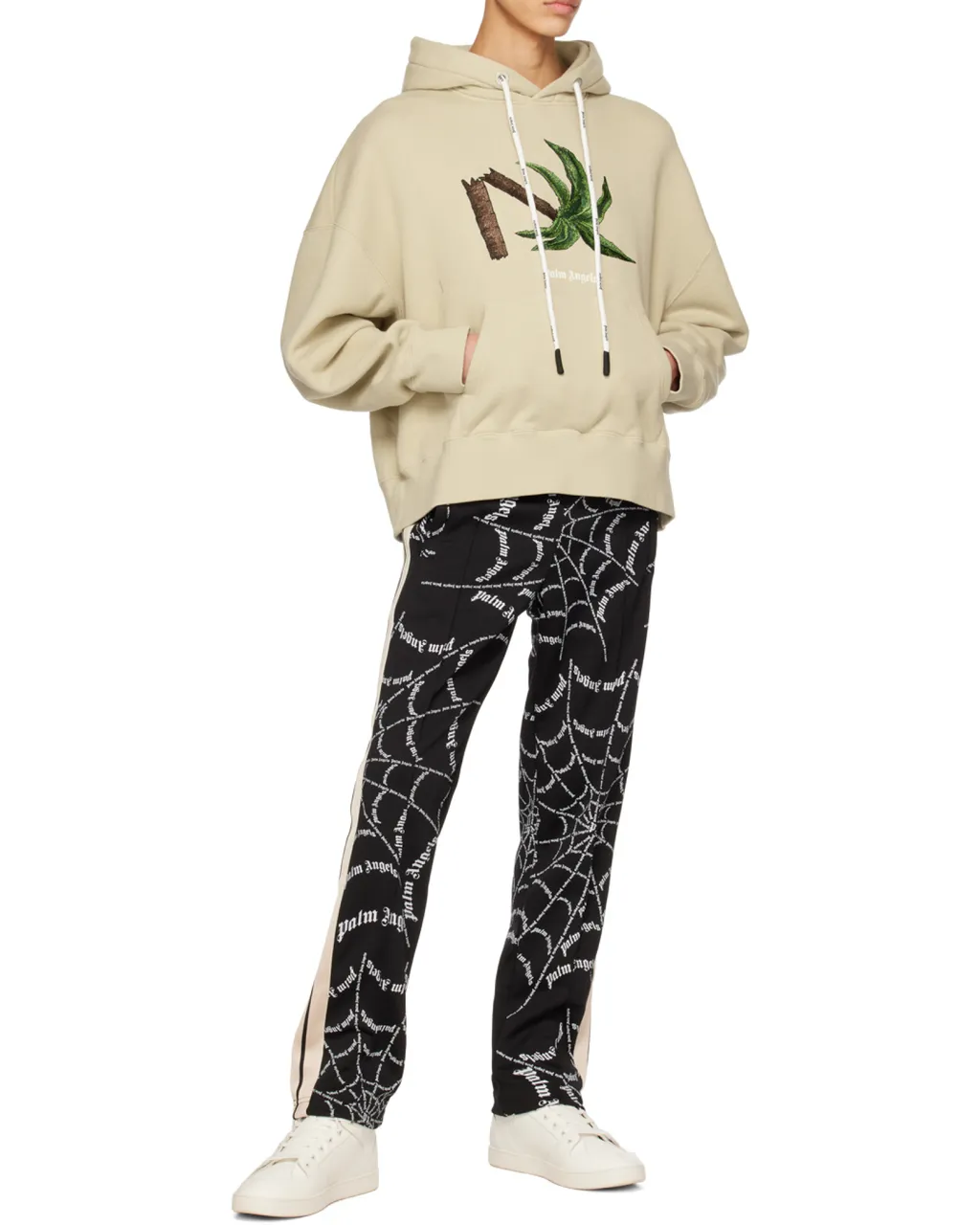 Palm Angels Palm Embroidered Drawstring Hoodie
