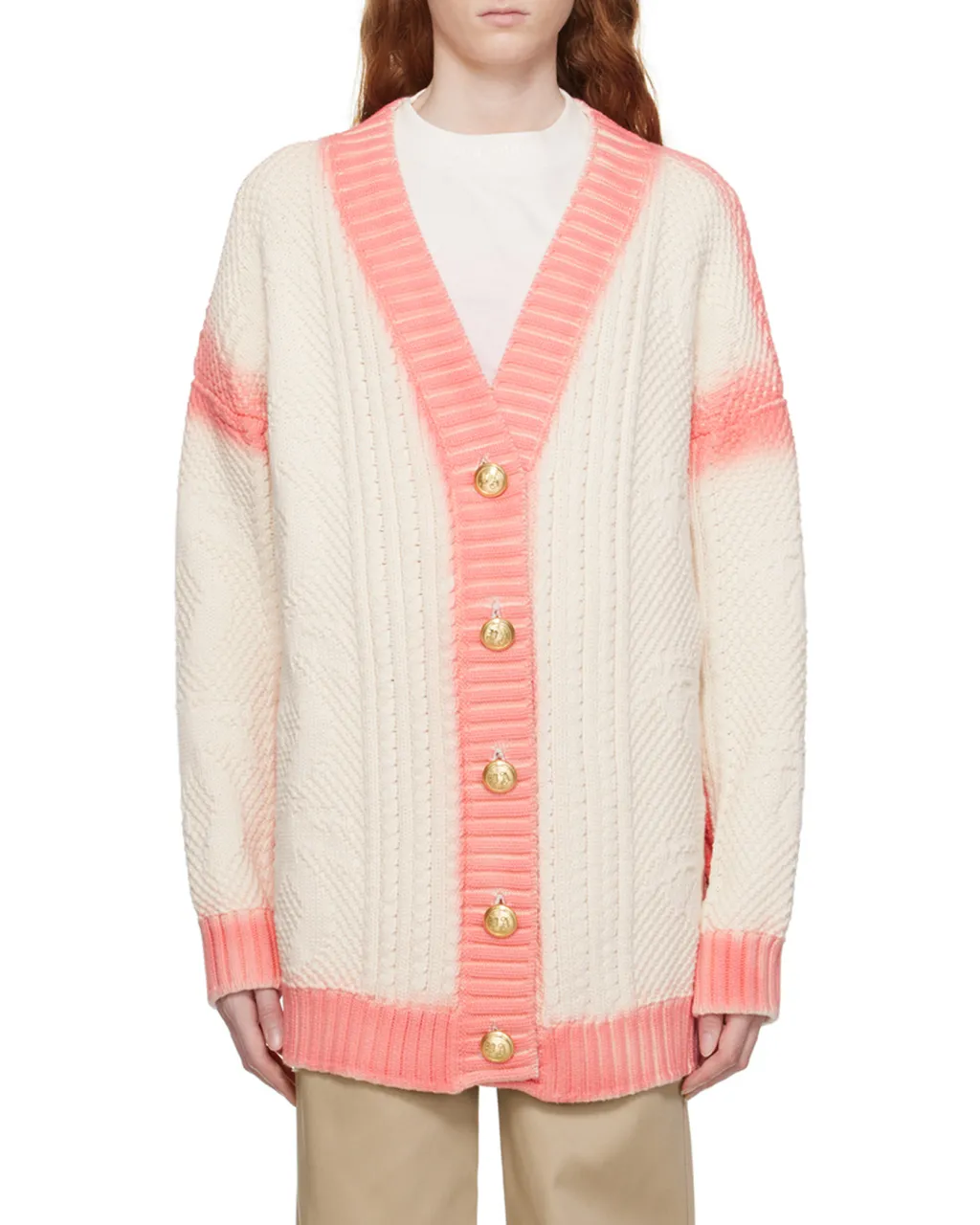 Palm Angels Spray Paint-Effect Knitted Cardigan