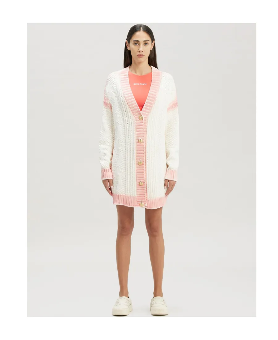 Palm Angels Spray Paint-Effect Knitted Cardigan