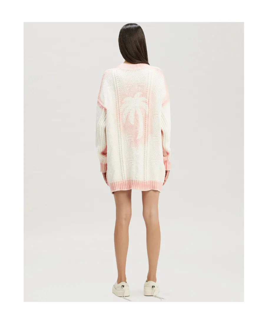 Palm Angels Spray Paint-Effect Knitted Cardigan