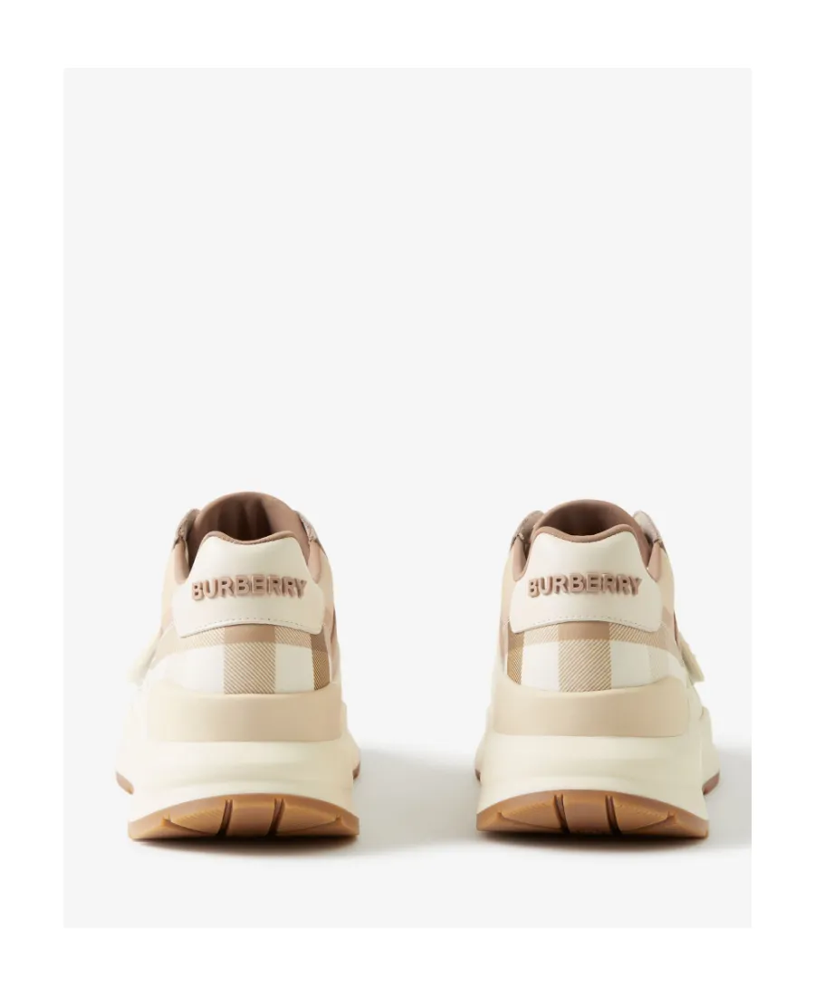 Check Panelled-Detail Sneakers