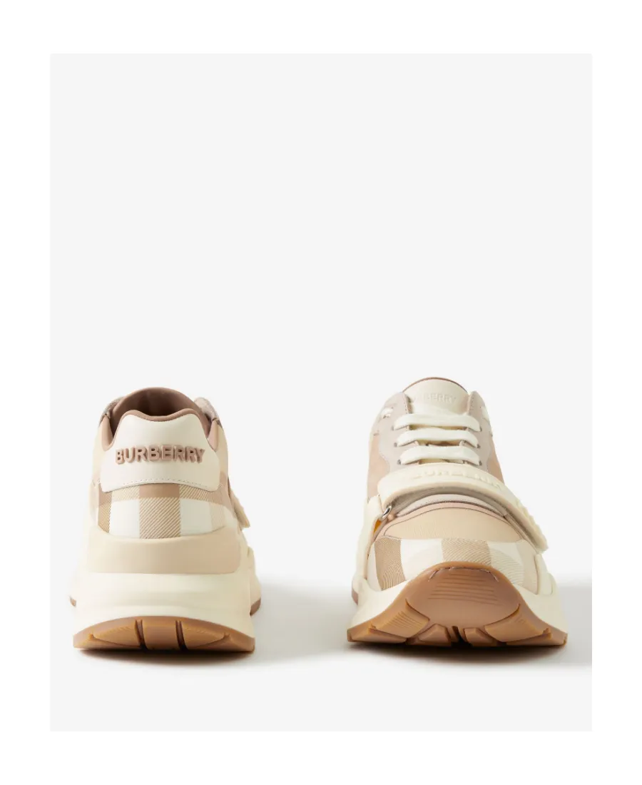 Check Panelled-Detail Sneakers