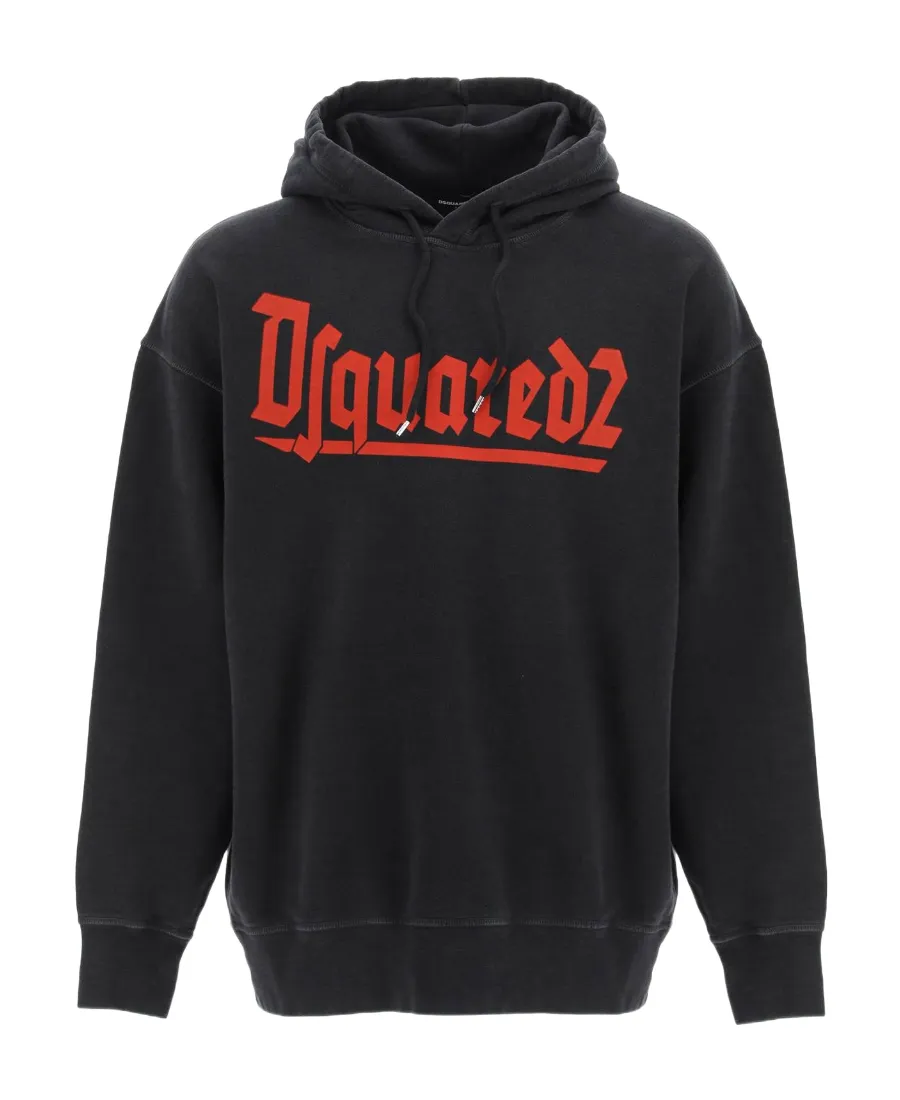 Dsquared2 Logo Printed Drawstring Hoodie