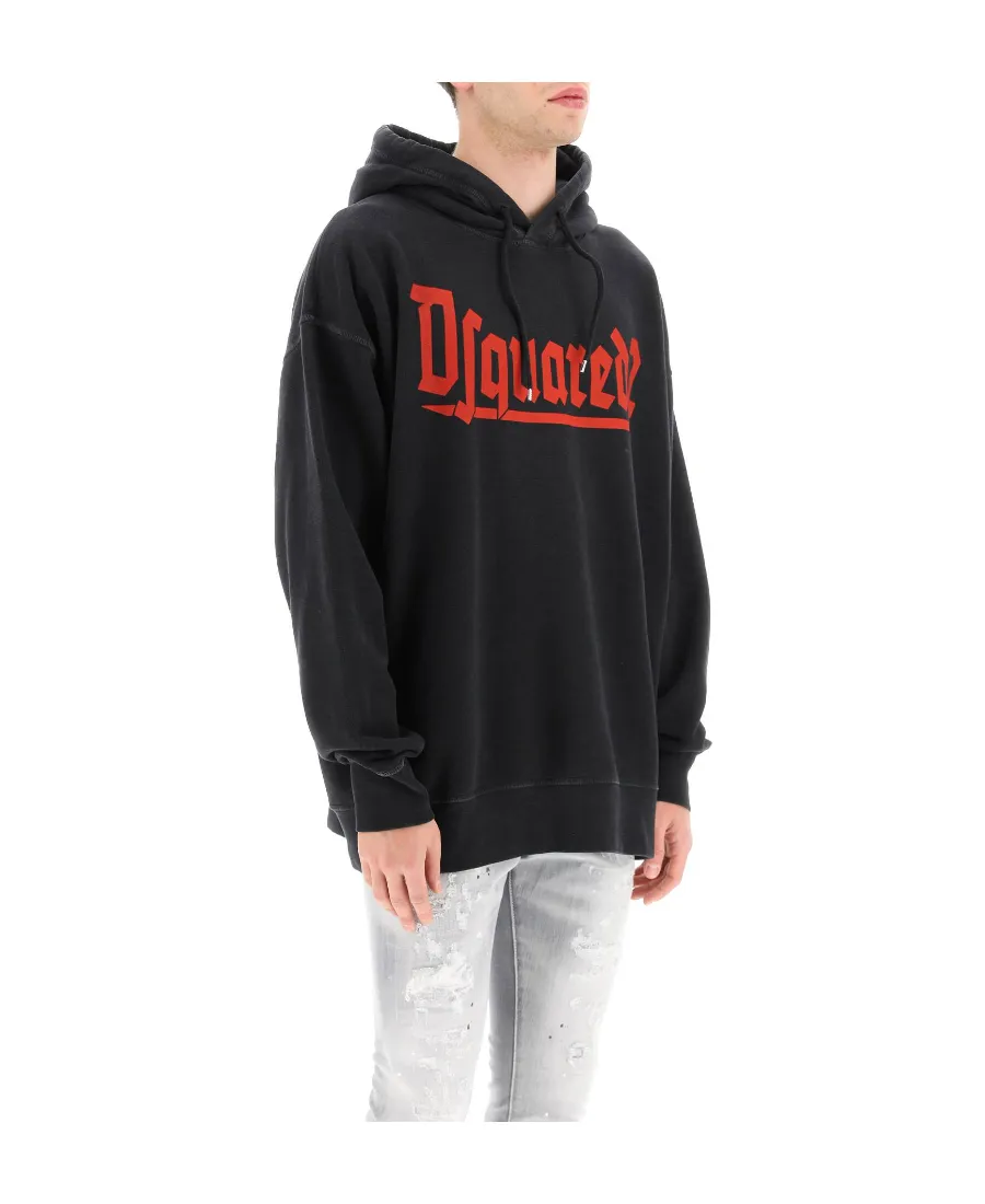 Dsquared2 Logo Printed Drawstring Hoodie